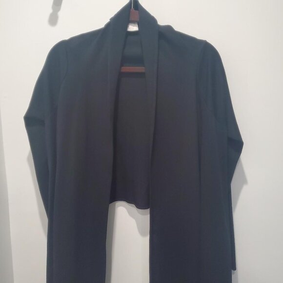 Jarbo Black Open Front Long Sleeve Shawl Collar Stretch Cardigan Jacket 38 S/M - Picture 5 of 8